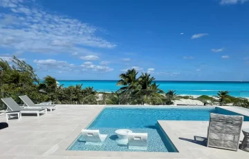 Pool deck with ocean view at Beyond Blue Exuma, Moss Town, Great Exuma