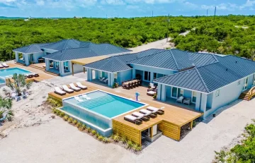 Aerial view of the villas and pools at Villa Ana, Hartswell, Great Exuma